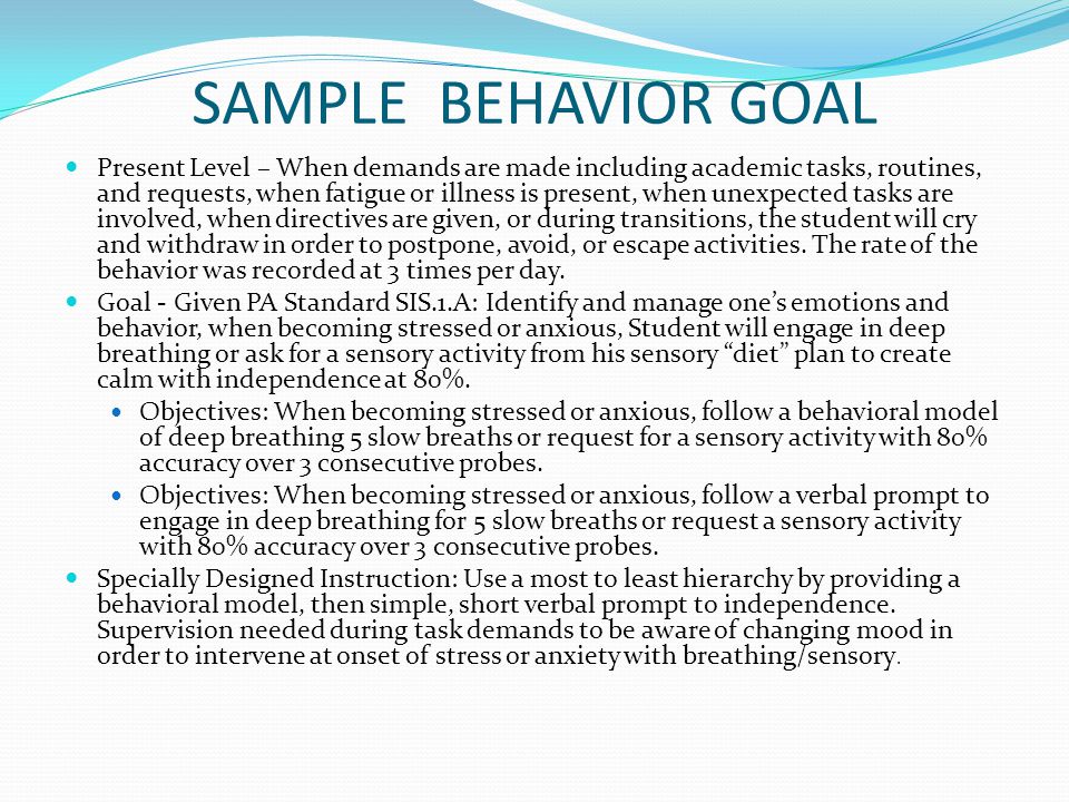 Iep goals for writing